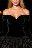 Off the Shoulder A-Line Little Black Dress