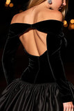 Off the Shoulder A-Line Little Black Dress