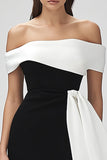 Short Bodycon Mini Ivory and Black Dress with Ruffles