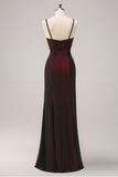 Mermaid Black Red Long Formal Dress with Appliques