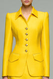Yellow 2 Piece Long Sleeve Work Dress