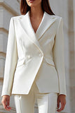 Slim Fit 2-Piece Ivory Business Suit
