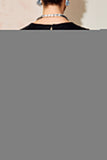 Sparkly Black Sequins Round Neck Midi Formal Dress Half Sleeves