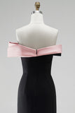 Mermaid Black and Pink Off the Shoulder Plus Size Formal Dress