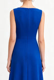 Royal Blue Boat Neck A Line Evening Dress
