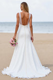 Mermaid Ivory Long Simple Wedding Dress