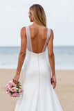 Mermaid Ivory Long Simple Wedding Dress
