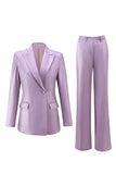 Wisteria Peaked Lapel 2-Piece Single Buckle Women's Prom Suit