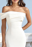 Mermaid Ivory One Shoulder Long Engagement Dress