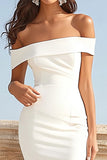 Mermaid Off The Shoulder Ivory Wedding Dress