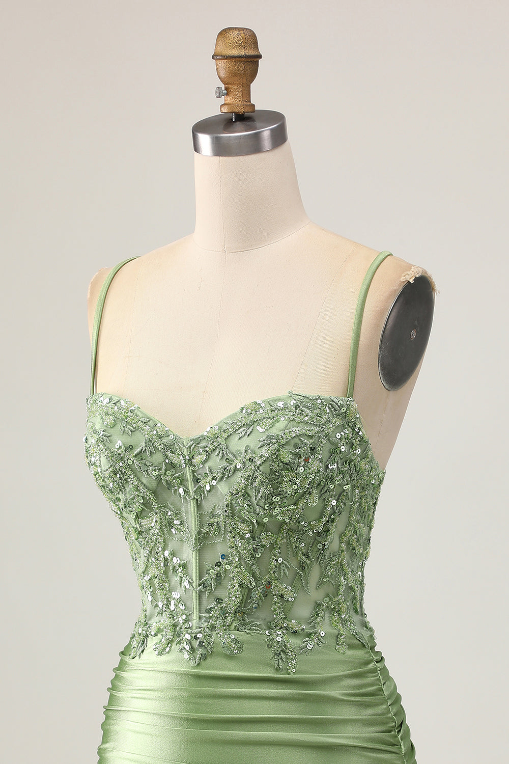 WEDTREND Women Sage Green Short Prom Dress Sequins Ruched Spaghetti Straps Bodycon Cocktail Dress Wedtrend UK WEDTREND Women Sage Green Short Prom Dress Sequins Ruched Spaghetti Straps Bodycon Cocktail Dress Wedtrend UK