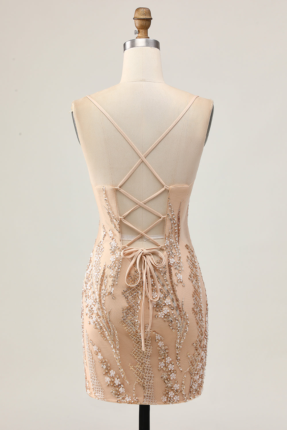 WEDTREND Women Sparkly Champagne Short Prom Dress Beaded Spaghetti Straps Sequins Bodycon Cocktail Dress Wedtrend UK WEDTREND Women Sparkly Champagne Short Prom Dress Beaded Spaghetti Straps Sequins Bodycon Cocktail Dress Wedtrend UK