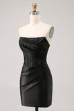 Corset Strapless Bodycon Lace Little Black Dress