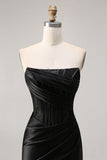Corset Strapless Bodycon Lace Little Black Dress
