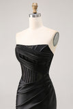 Corset Strapless Bodycon Lace Little Black Dress