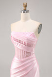 Corset Strapless Bodycon Lace Little Black Dress