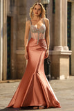 Sparkly Blush Mermaid Corset Beaded Prom Dress