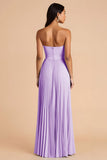 Sky Blue A Line Pleated Spaghetti Straps Long Bridesmaid Dress