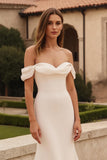 Off The Shoulder Mermaid Ivory Wedding Dress