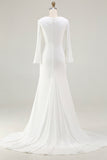 Ivory Cowl Neck Mermaid Bridal Shower Dress