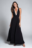 Elegant Halter Black A Line Long Formal Dress