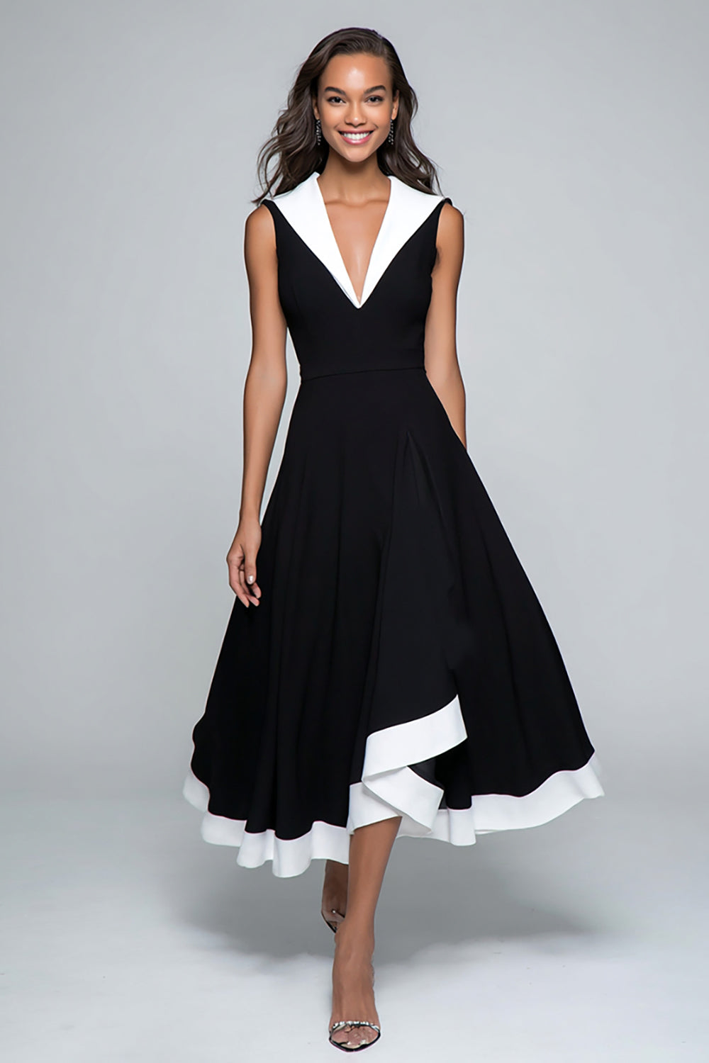 Wedtrend Women's Vintage Cocktail Dress A-line Midi Length V Neck Evening Dress Elegant Casual Dress Royal Blue XS Wedtrend Women's Vintage Cocktail Dress A-line Midi Length V Neck Evening Dress Elegant Casual Dress Royal Blue XS