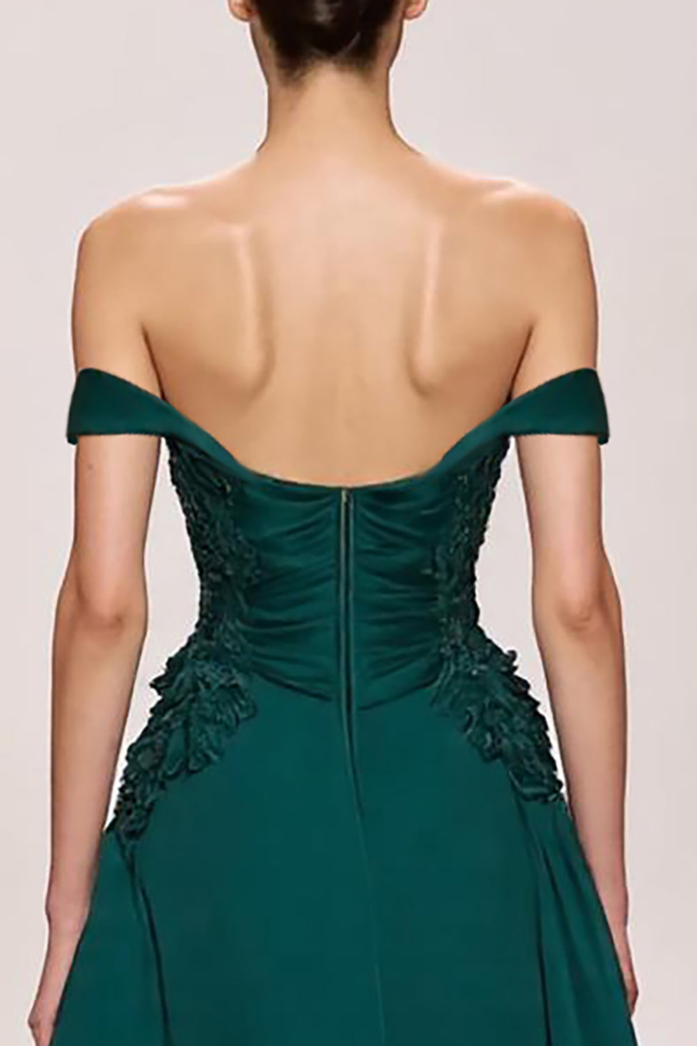 WEDTREND Women Light Green Satin Evening Dress With Slit A Line