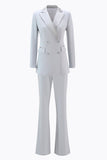 Silver Peak Lapel Double Breasted 2-Piece Women Suits