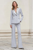 Silver Peak Lapel Double Breasted 2-Piece Women Suits