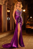 Sparkly Golden Metallic Mermaid Prom Dress with Rhinestones