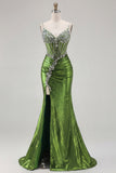 Sparkly Dark Purple Mermaid Ruched Prom Dress
