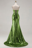 Sparkly Dark Purple Mermaid Ruched Prom Dress