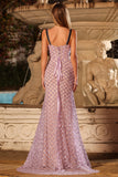 Beaded Sparkly Lilac Mermaid Corset Sequin Long Prom Dress with Slit