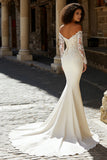 Off The Shoulder Ivory Lace Mermaid Wedding Dress