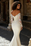 Off The Shoulder Ivory Lace Mermaid Wedding Dress