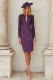 Lace Blush Pink Sheath Stretch Satin Mother of the Bride Dress