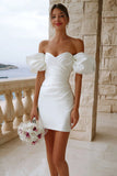 Ivory Off The Shoulder Bodycon Bridal Shower Dress