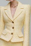 Light Yellow 2-Piece Notched Lapel Work Suit