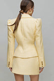Light Yellow 2-Piece Notched Lapel Work Suit