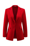 2-Piece Red Notched Lapel Women Suits