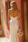 Ivory Halter Mermaid Wedding Dress with Sash