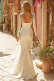 Long Sleeve Mermaid Ivory Wedding Dress with Lace
