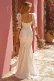 Ivory Mermaid Corset Half Sleeve Wedding Dress with Lace