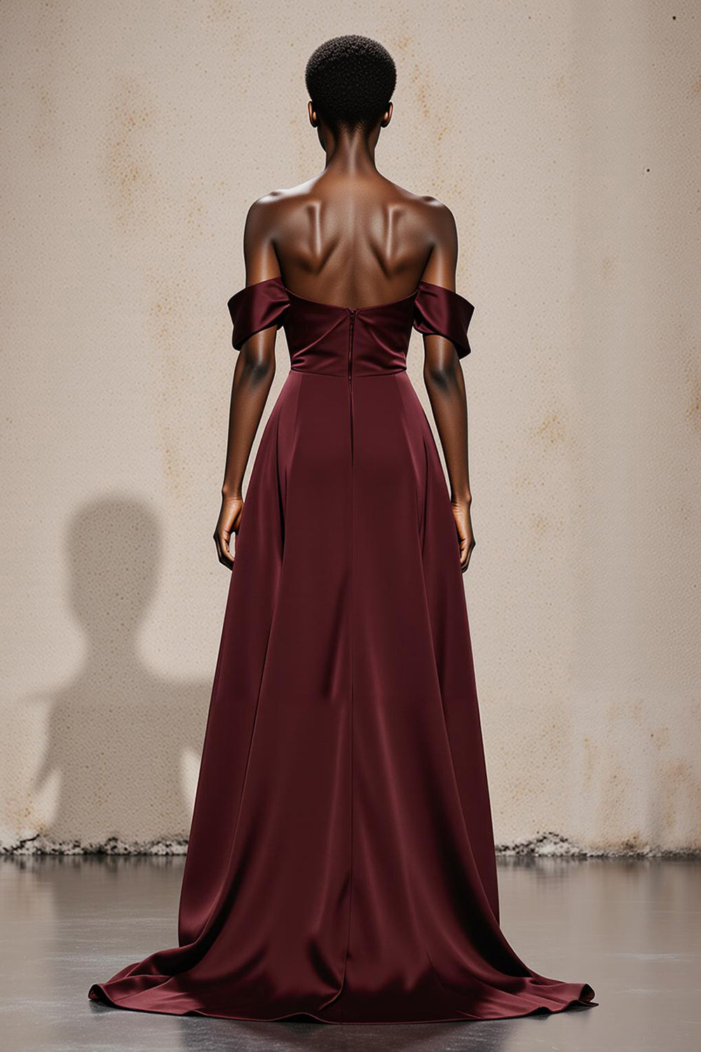 WEDTREND Women Off the Shoulder Holiday Party Dress A Line Satin Burgundy Formal Dress Wedtrend UK WEDTREND Women Off the Shoulder Holiday Party Dress A Line Satin Burgundy Formal Dress Wedtrend UK