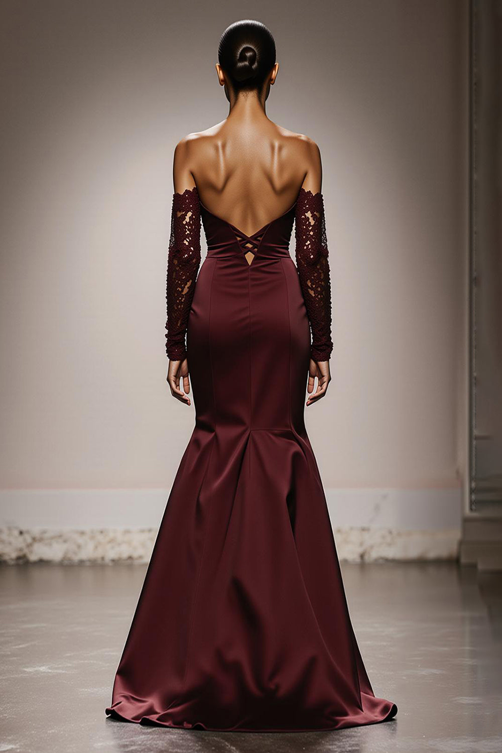WEDTREND Women Off the Shoulder Holiday Party Dress Burgundy Mermaid Lace-Up Satin Formal Dress with Lace Wedtrend UK WEDTREND Women Off the Shoulder Holiday Party Dress Burgundy Mermaid Lace-Up Satin Formal Dress with Lace Wedtrend UK