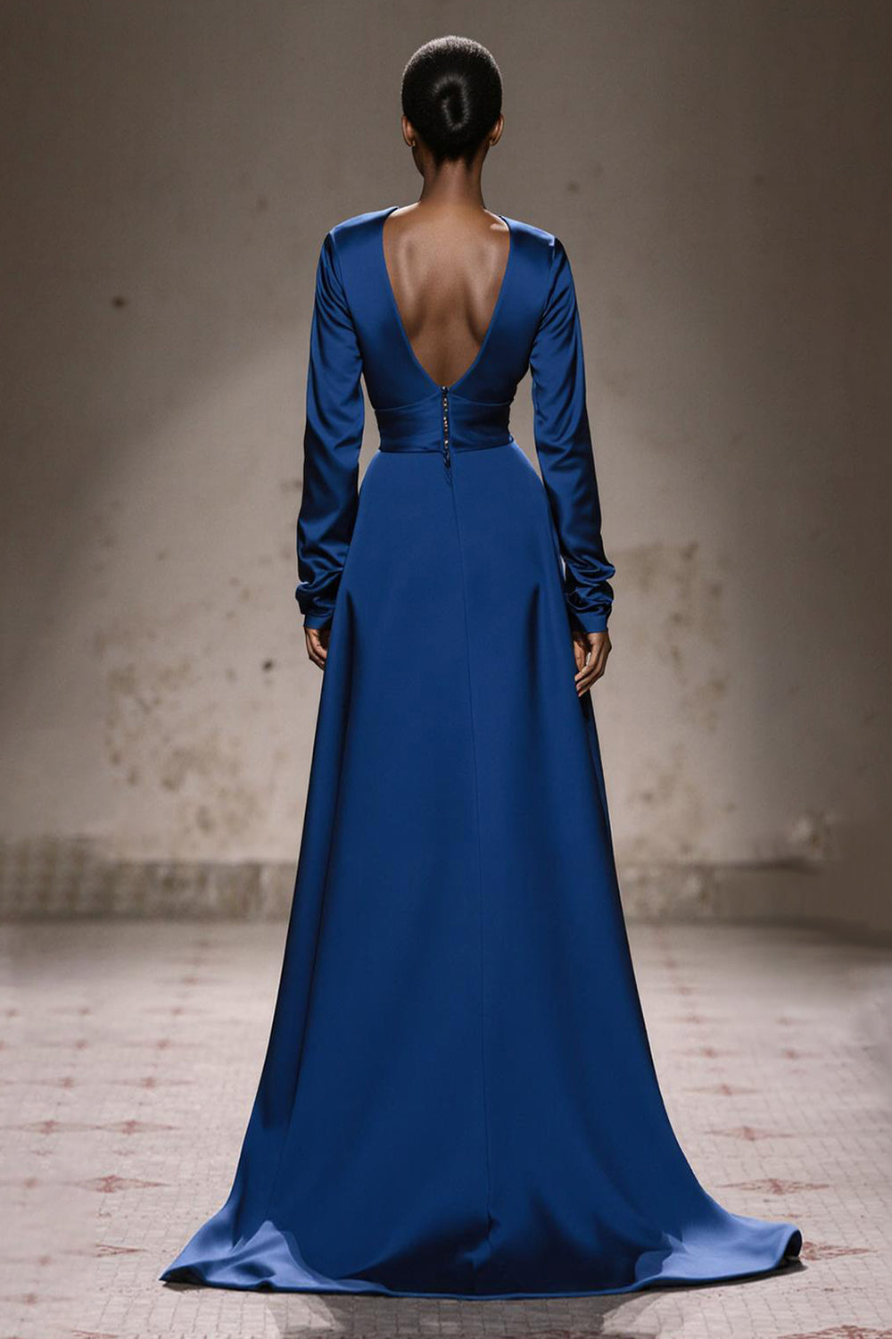WEDTREND Women Square Neck Holiday Party Dress A Line Long Sleeve Satin Royal Blue Evening Dress with Sash Wedtrend UK WEDTREND Women Square Neck Holiday Party Dress A Line Long Sleeve Satin Royal Blue Evening Dress with Sash Wedtrend UK