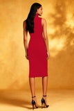 Simple Bodycon High Neck Little Black Dress