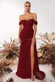 Off the Shoulder Sheath Corset Dark Green Evening Dress