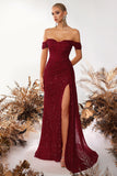 Off the Shoulder Sheath Corset Dark Green Evening Dress
