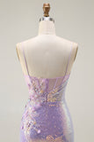 Sparkly Corset Lilac Mermaid Prom Dress with Appliques